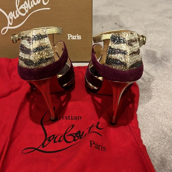 Authentic Christian louboutin oslet 120 sandals heels shoes stilettos size 38 - Picture 4 of 13